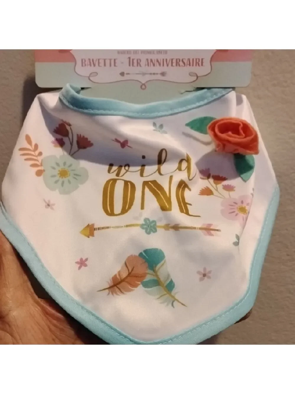 D- NWT Wild One First Birthday Bib - Multicolor